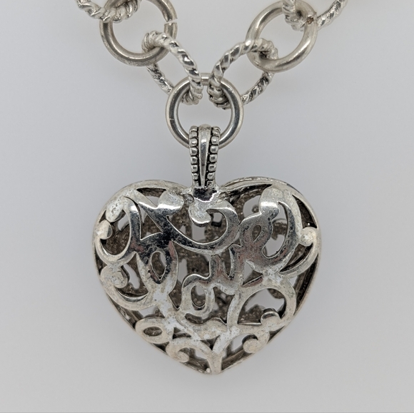 Jewelry - Vintage Style Sterling Silver Heart Keepsake Pendant w/ Silver Chain